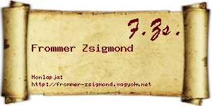 Frommer Zsigmond névjegykártya